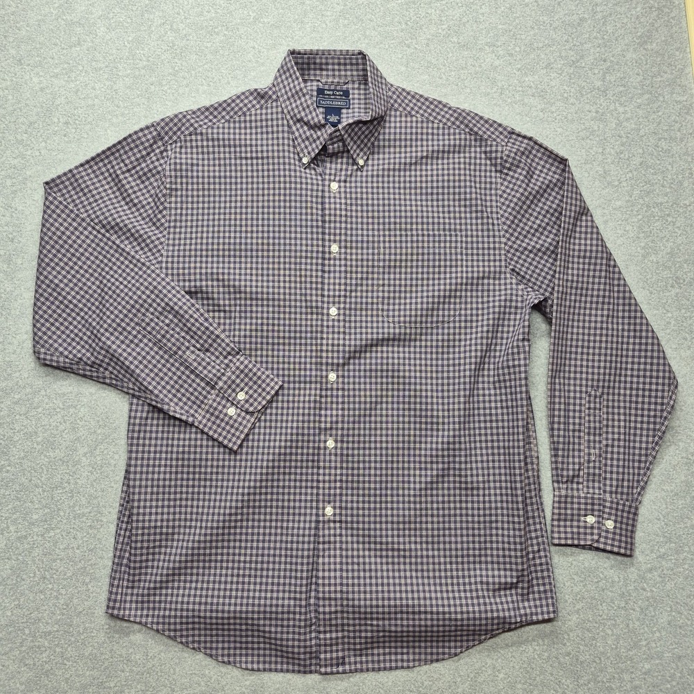 Saddlebrbred Shirt Mens Large Vintage Multicolor Plaid Long Sleeve Western wear